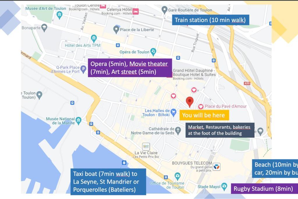 Spacious T2 Near The Halles And The Harbour Тулон Екстериор снимка